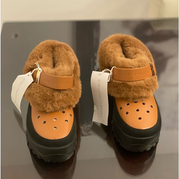 BRAND NEW Stella McCartney vegan fur & vegan leather sling back clogs - Picture 7 of 7